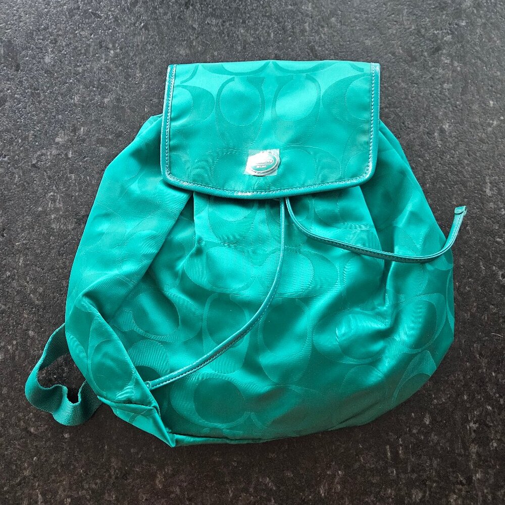New with tags green Coach Backpack purse